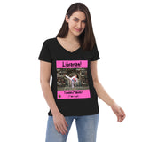 "Woman Tsundoku" v-neck t-shirt