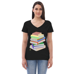 "Bookstack" women’s v-neck t-shirt