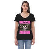 "Woman Tsundoku" v-neck t-shirt