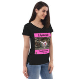 "Woman Tsundoku" v-neck t-shirt