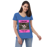 "Woman Tsundoku" v-neck t-shirt