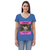 "Woman Tsundoku" v-neck t-shirt
