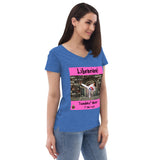 "Woman Tsundoku" v-neck t-shirt