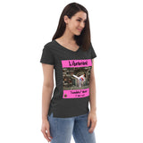 "Woman Tsundoku" v-neck t-shirt