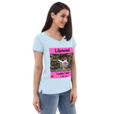 "Woman Tsundoku" v-neck t-shirt