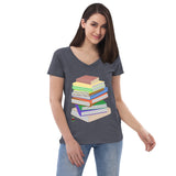 "Bookstack" women’s v-neck t-shirt