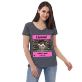 "Woman Tsundoku" v-neck t-shirt
