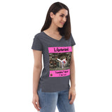 "Woman Tsundoku" v-neck t-shirt