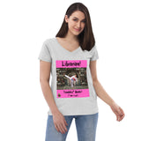 "Woman Tsundoku" v-neck t-shirt
