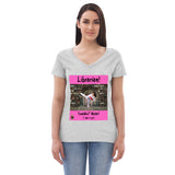 "Woman Tsundoku" v-neck t-shirt