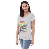 "Bookstack" women’s v-neck t-shirt