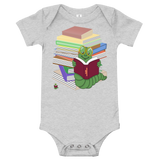 "Bookworm/Bookstack" Baby short sleeve one piece