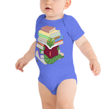 "Bookworm/Bookstack" Baby short sleeve one piece