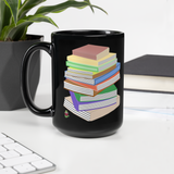 "Bookstack" Black Glossy Mug
