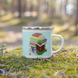 "Bookworm/Bookstack" Enamel Mug