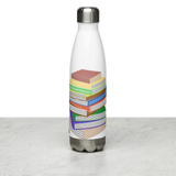 "Bookstack" Stainless Steel Water Bottle