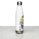 "Bookstack" Stainless Steel Water Bottle
