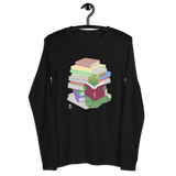 "Bookworm/Bookstack" Unisex Long Sleeve Tee