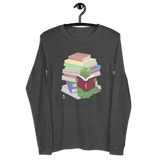 "Bookworm/Bookstack" Unisex Long Sleeve Tee