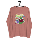 "Bookworm/Bookstack" Unisex Long Sleeve Tee