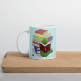 "Bookworm/Bookstack"  glossy mug