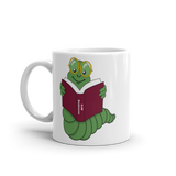Bookworm White glossy mug