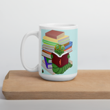 "Bookworm/Bookstack"  glossy mug