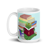 "Bookworm/Bookstack"  glossy mug