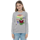 "Bookworm/Bookstack" Youth long sleeve tee