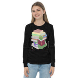 "Bookworm/Bookstack" Youth long sleeve tee