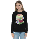"Bookworm/Bookstack" Youth long sleeve tee