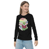 "Bookworm/Bookstack" Youth long sleeve tee